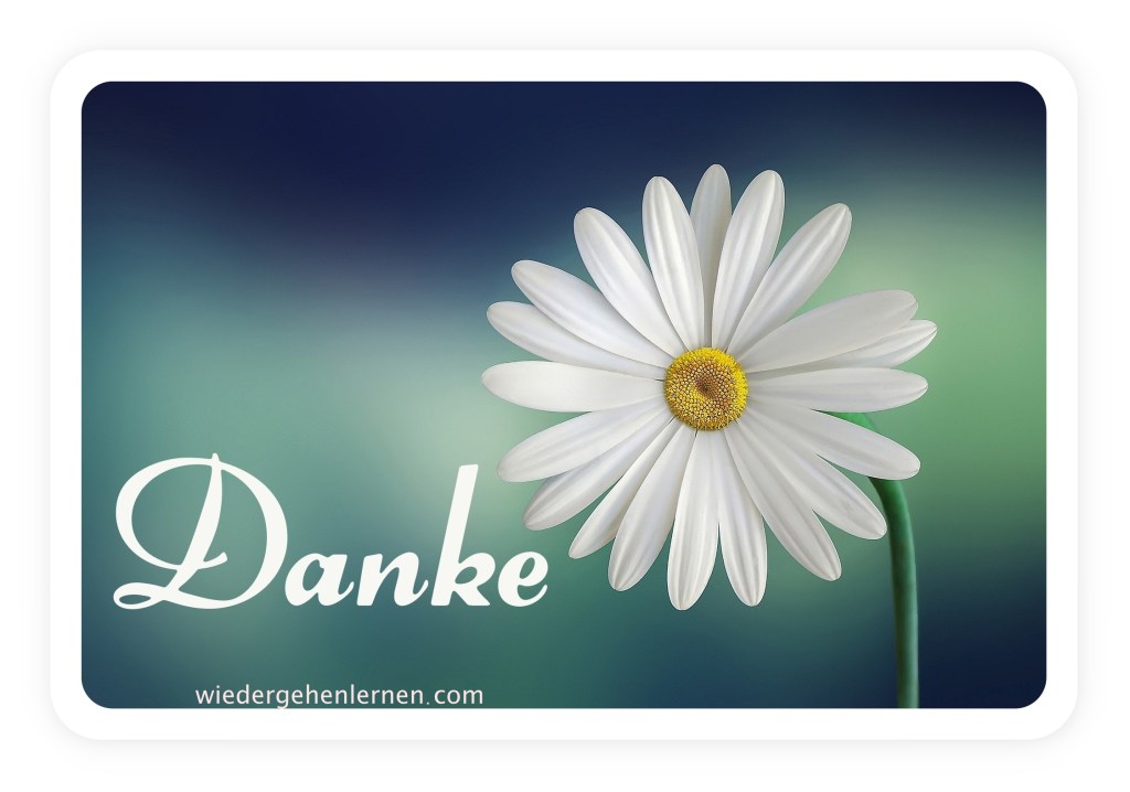 Bild Blume mit Schriftzug Danke von wiedergehenlernen.com Danke an die AOK
